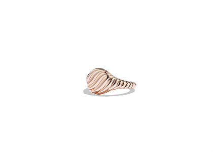 Rose Gold Plated Twisted Mens Ring